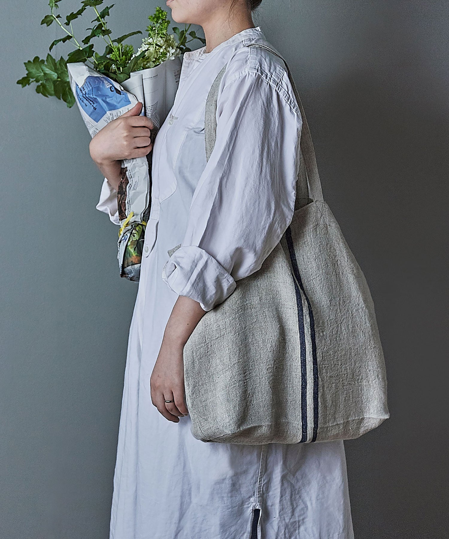 Wストライプトート