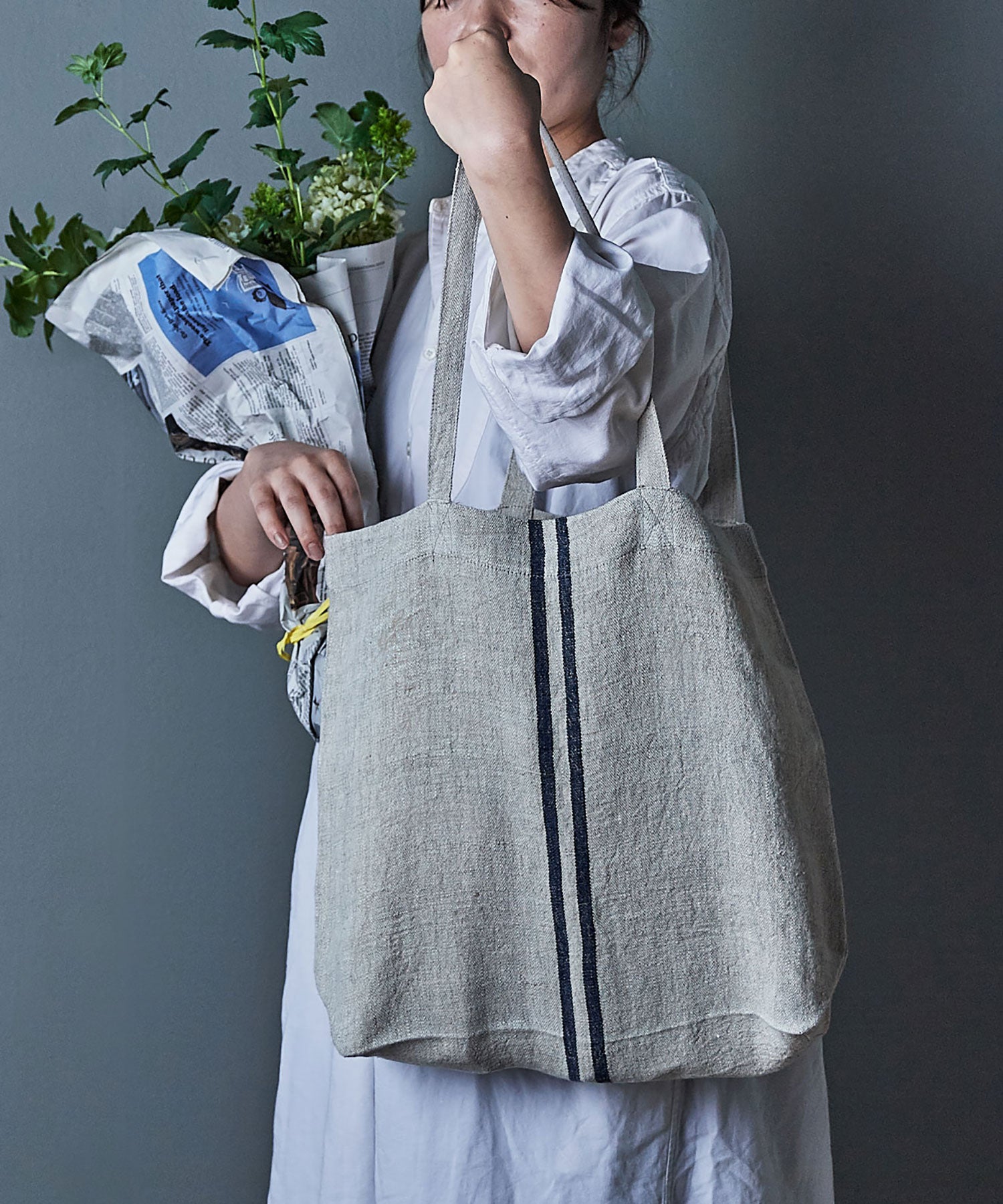 Wストライプトート