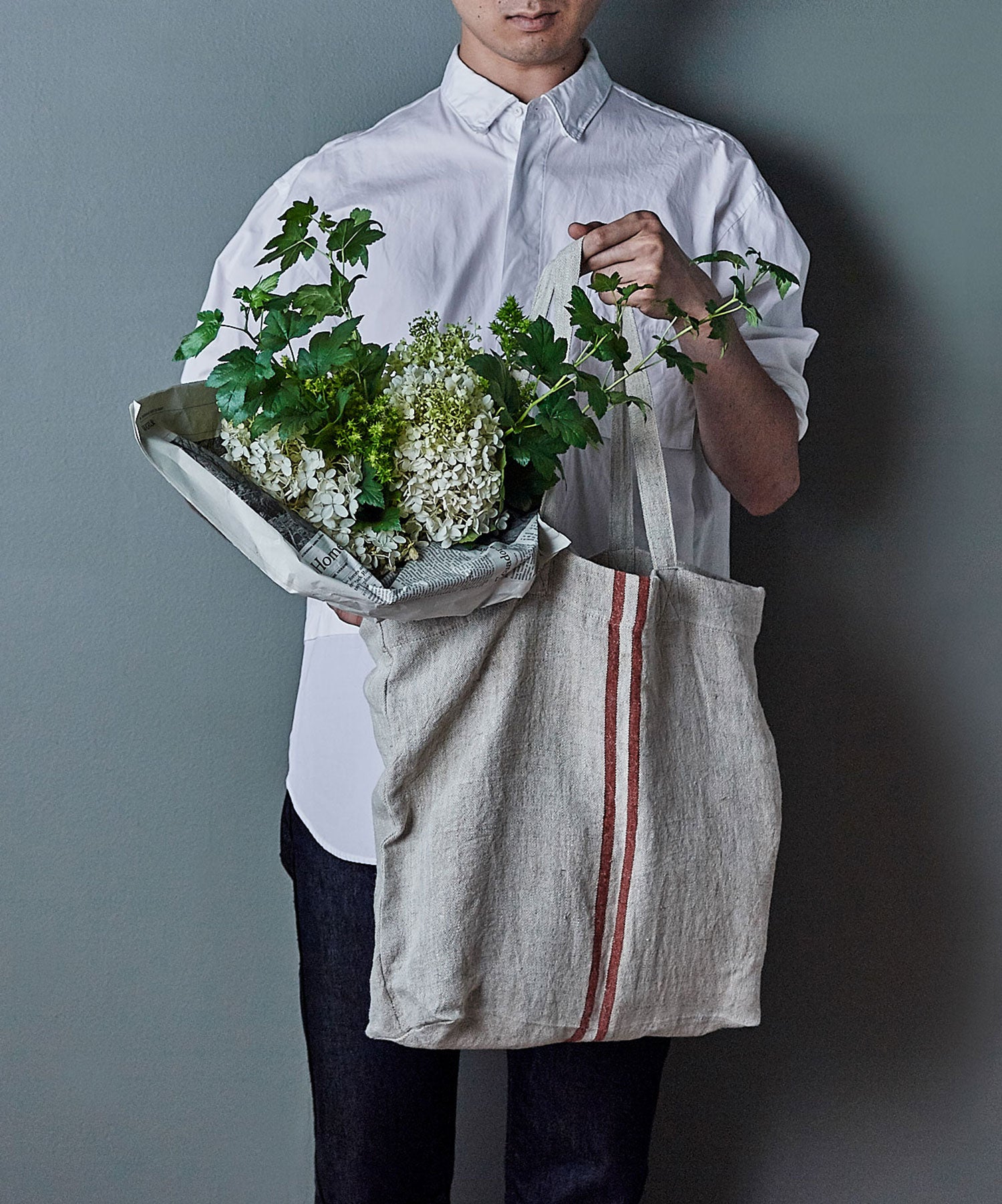 Wストライプトート