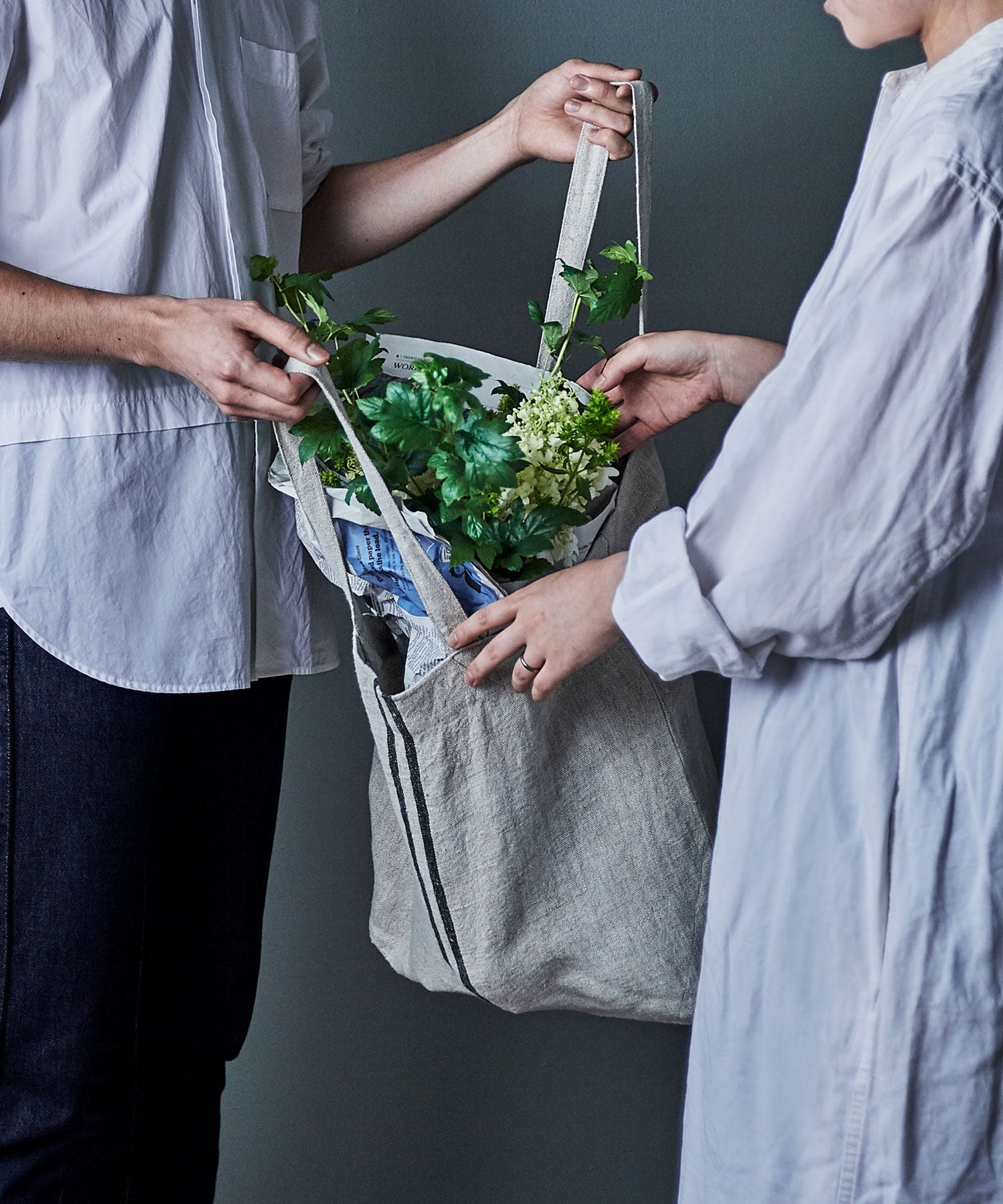 Wストライプトート