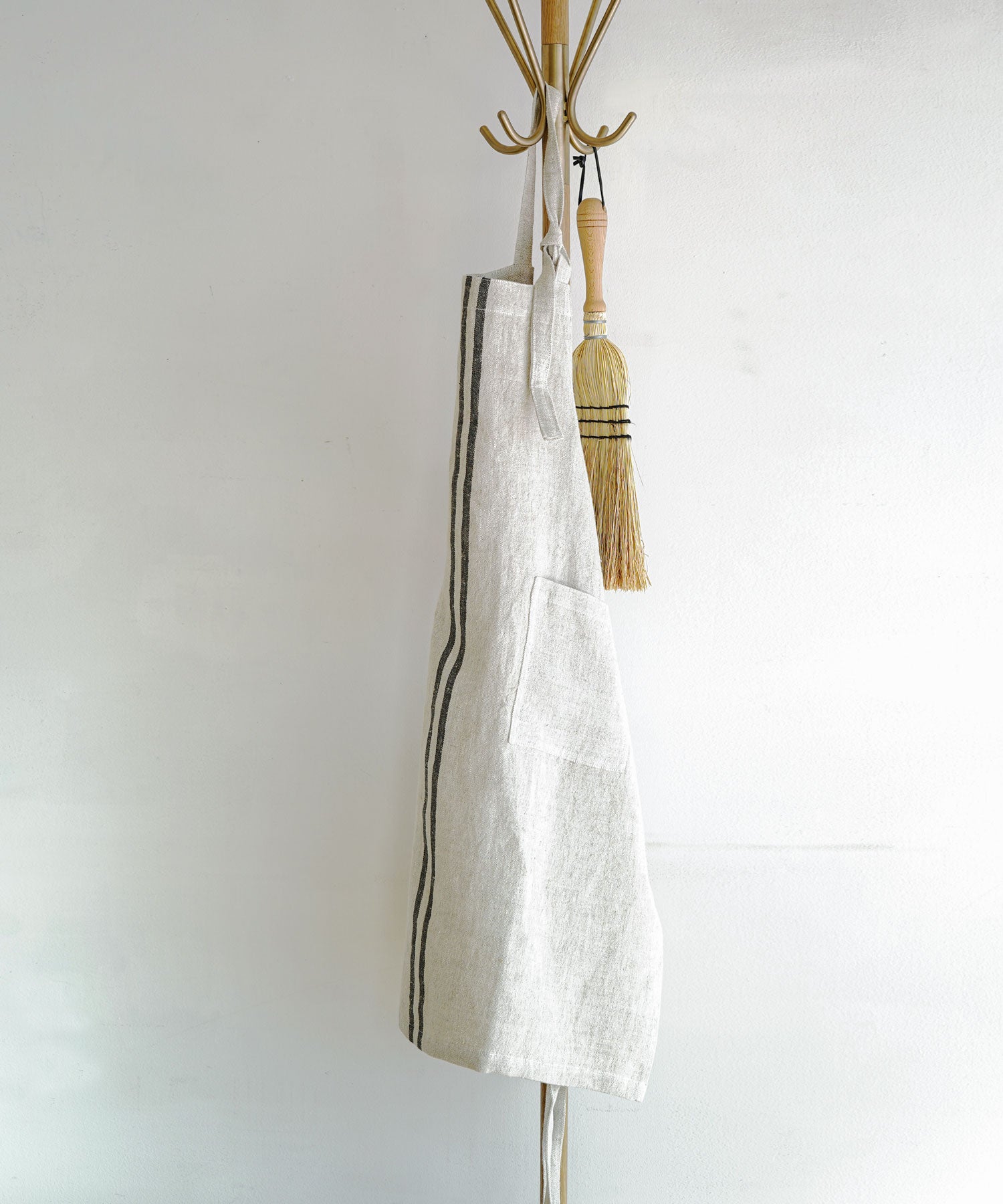 Wストライプエプロン