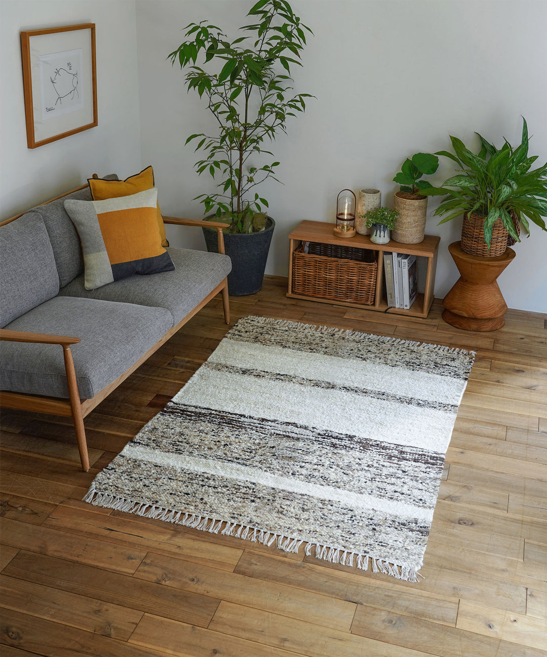 はっさく イラン製 ウールラグ 70x120cm 新品 sankara_barite_rug_S_00051_108