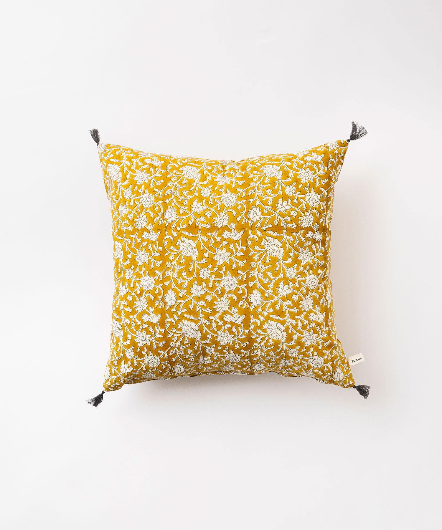 ブロックプリントクッションカバー