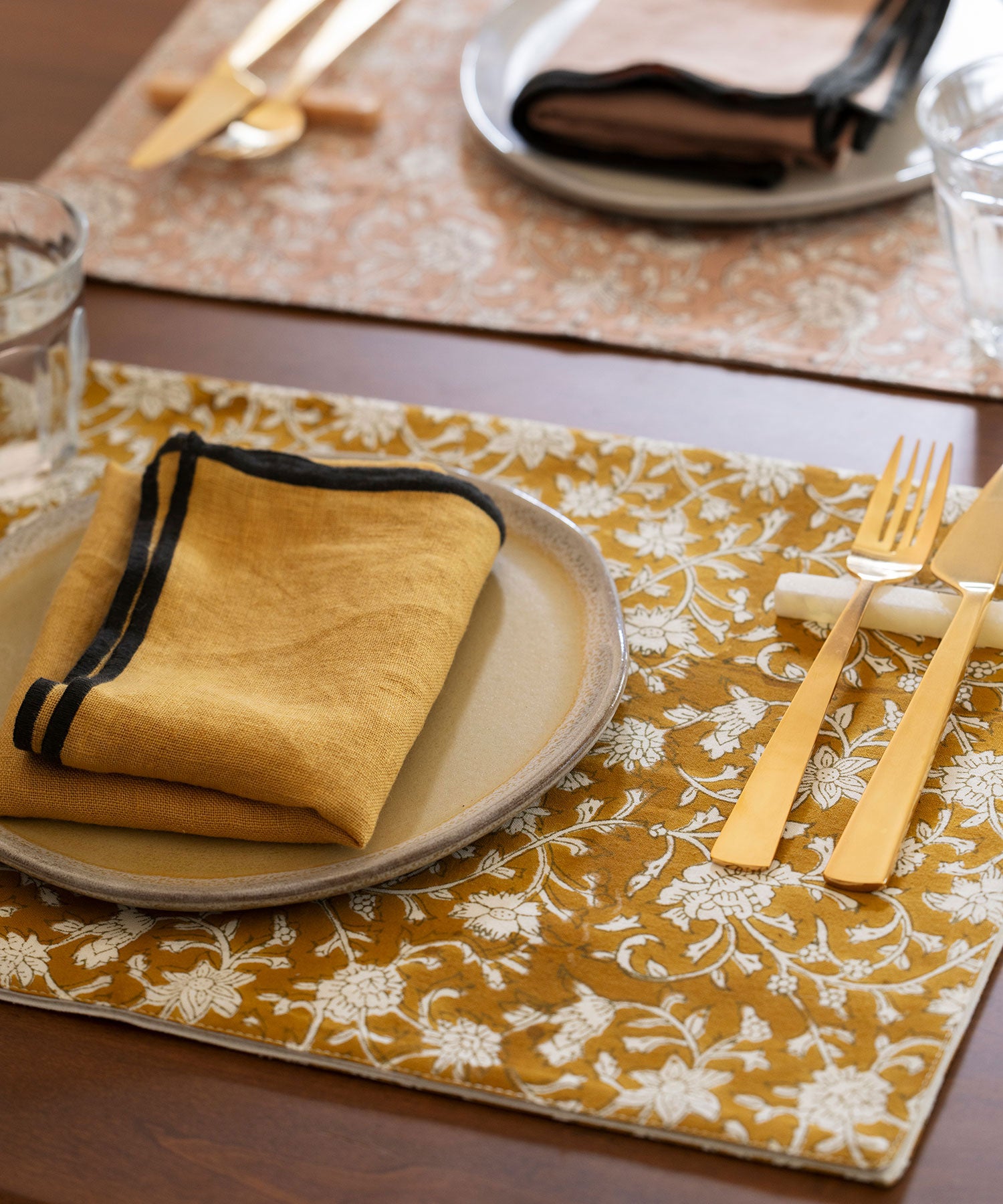 ブロックプリントプレイスマット