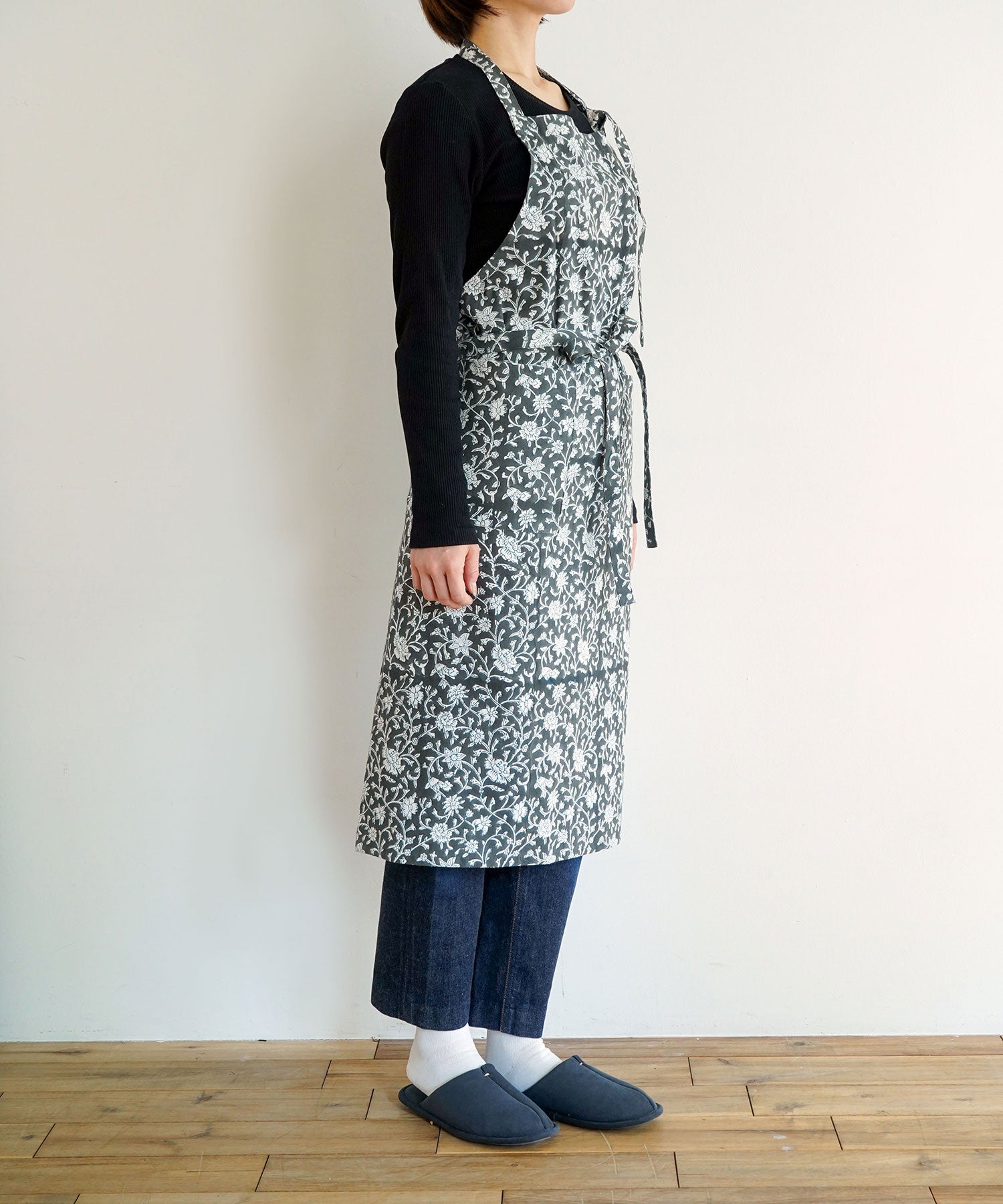 ブロックプリントエプロン