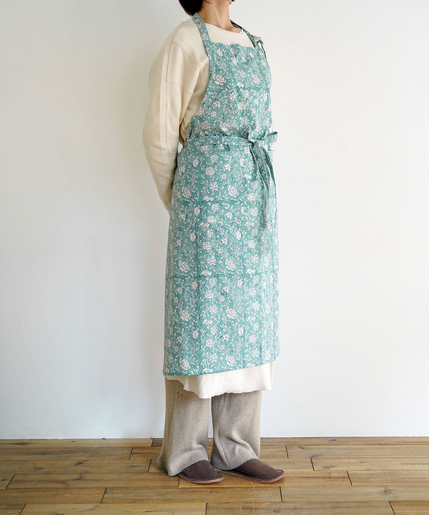 ブロックプリントエプロン