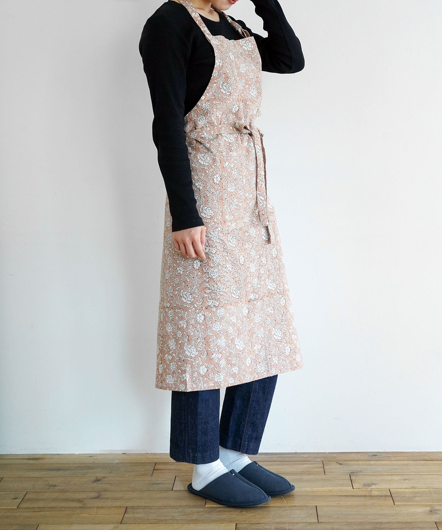 ブロックプリントエプロン