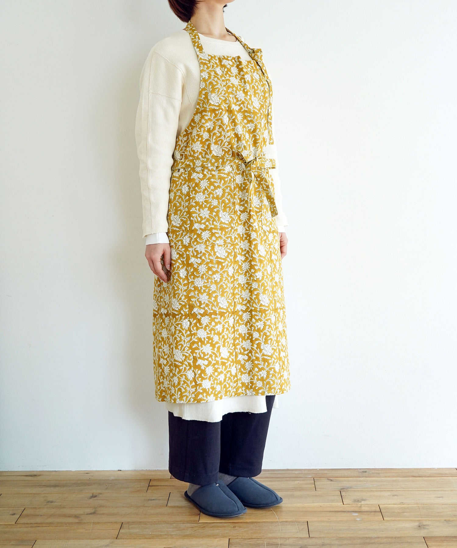 ブロックプリントエプロン