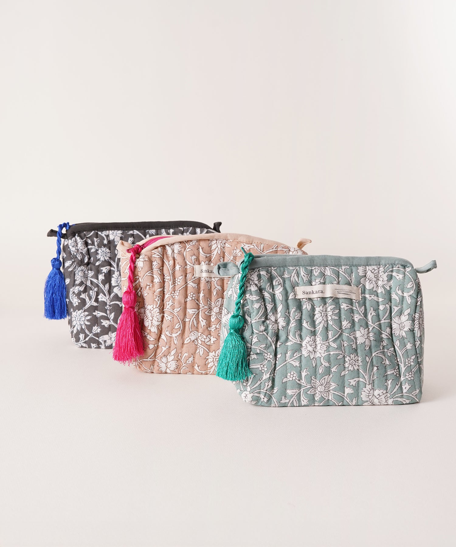 ブロックプリントポーチ