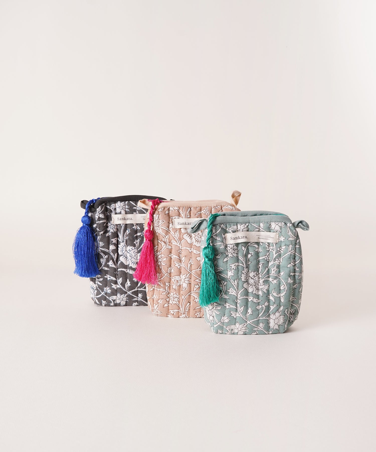 ブロックプリントポーチ