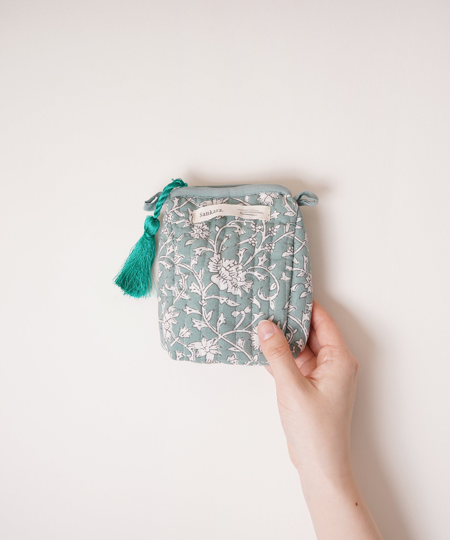 ブロックプリントポーチ