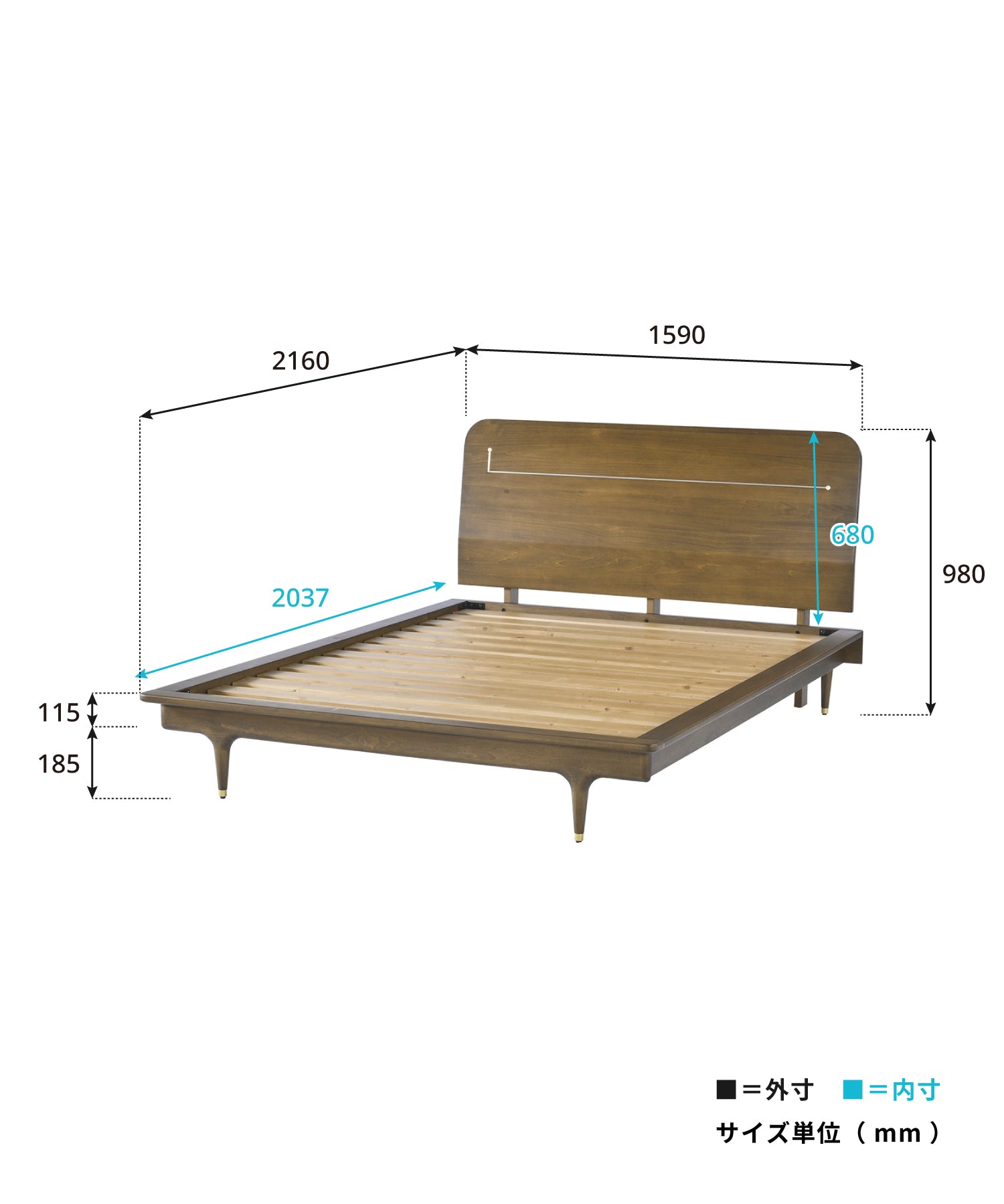 JULIE COPPER DOUBLE BED FRAME
