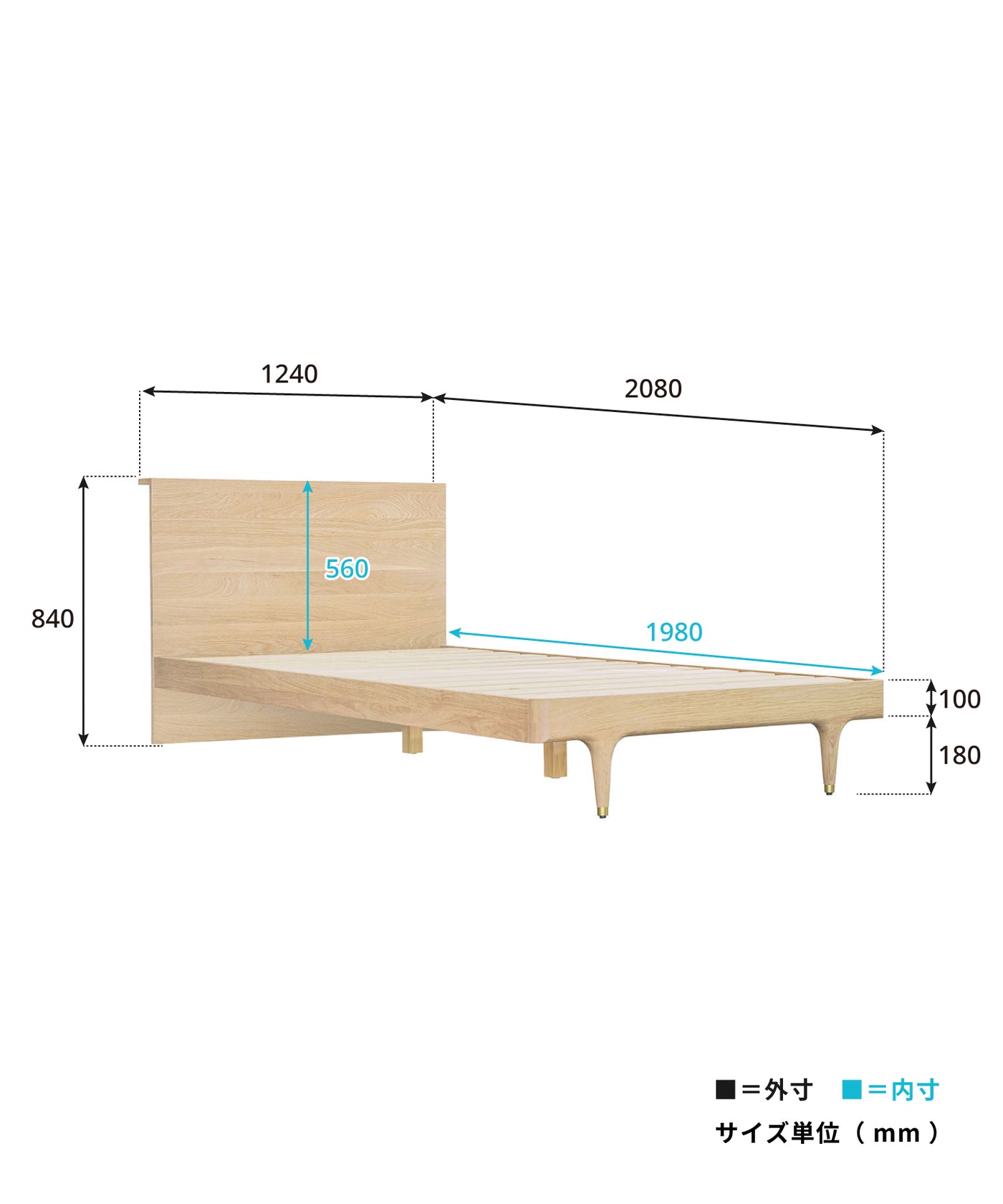 【予約・12月中旬入荷予定】JULIE BED FRAME WHITE OAK