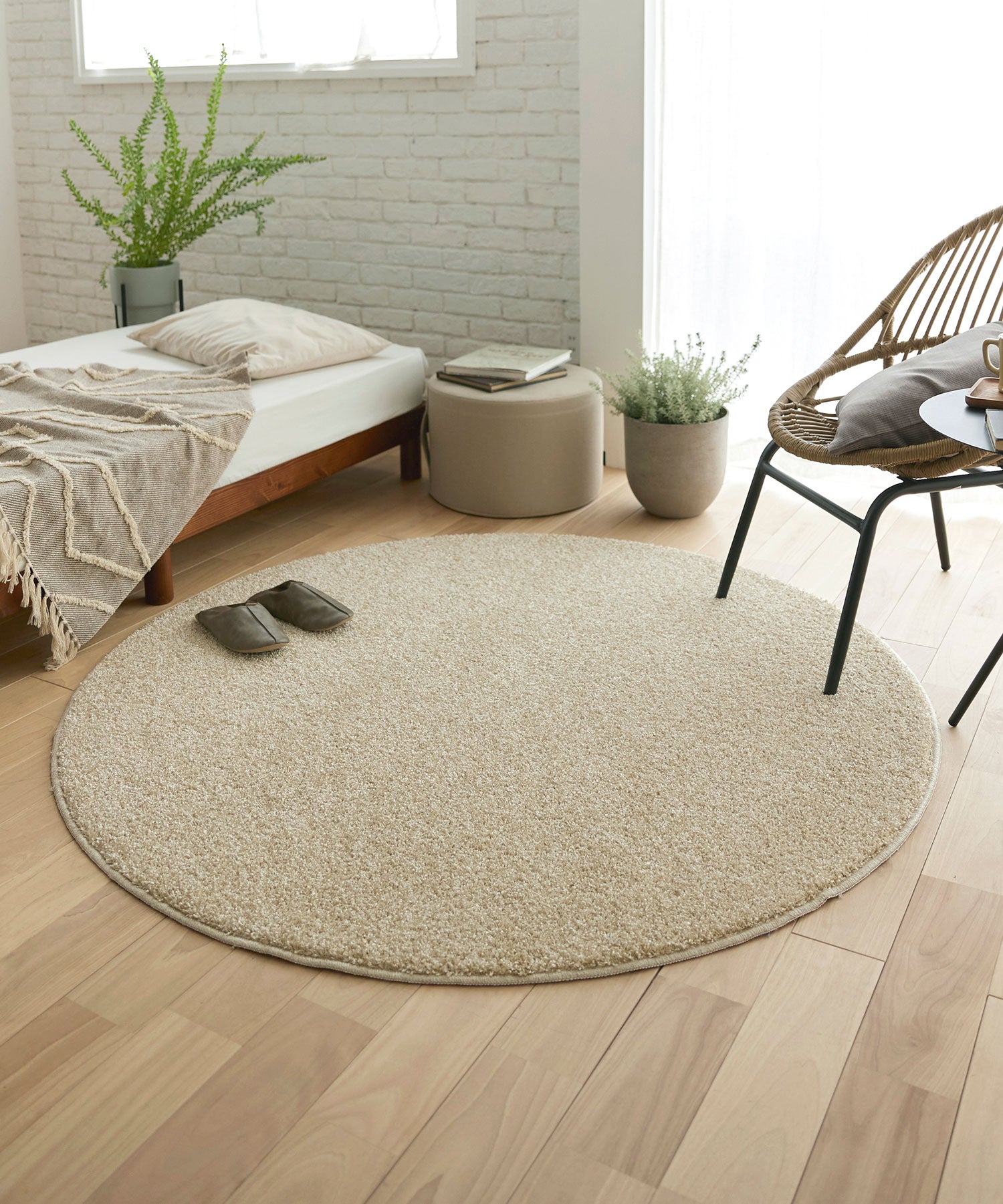 円形ラグ◇スミノエ◇150cm◇アイボリー◇展示品(JTH06-2)