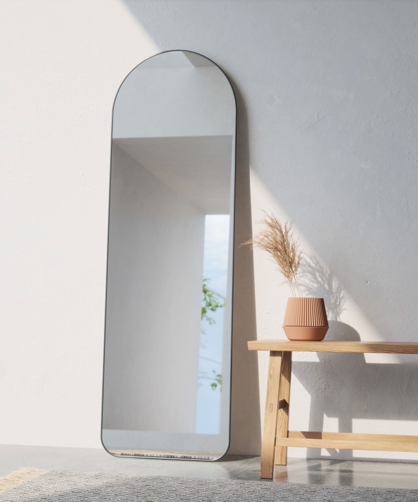 Hubba arched Leaning mirror