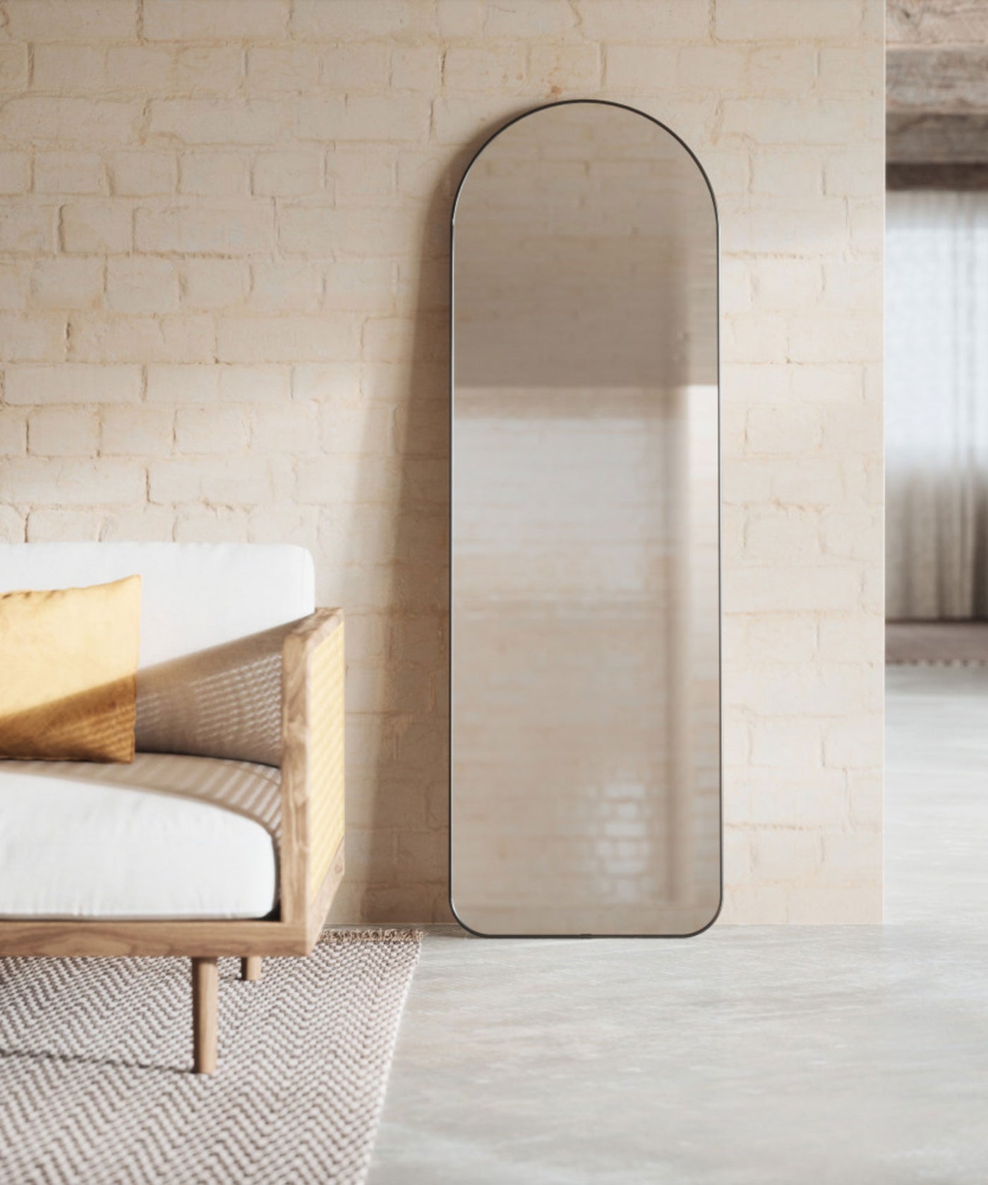 Hubba arched Leaning mirror