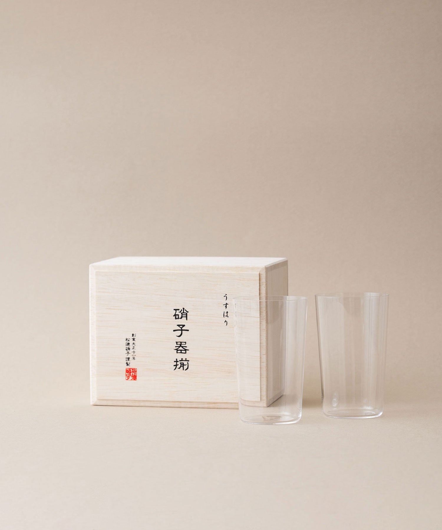 松徳硝子 / うすはり コップ 木箱 - 贈り物にも喜ばれる洗練された