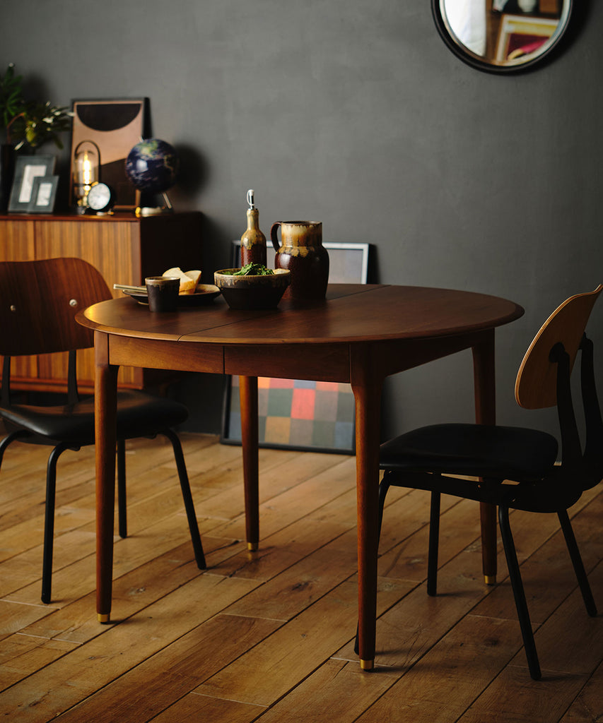 千絵☆管139☆Grange☆北欧ヴィンテージ☆伸張式☆ダイニングテーブル JULIE 伸長式ダイニングテーブル ダークブラウン - 北欧ヴィンテージ