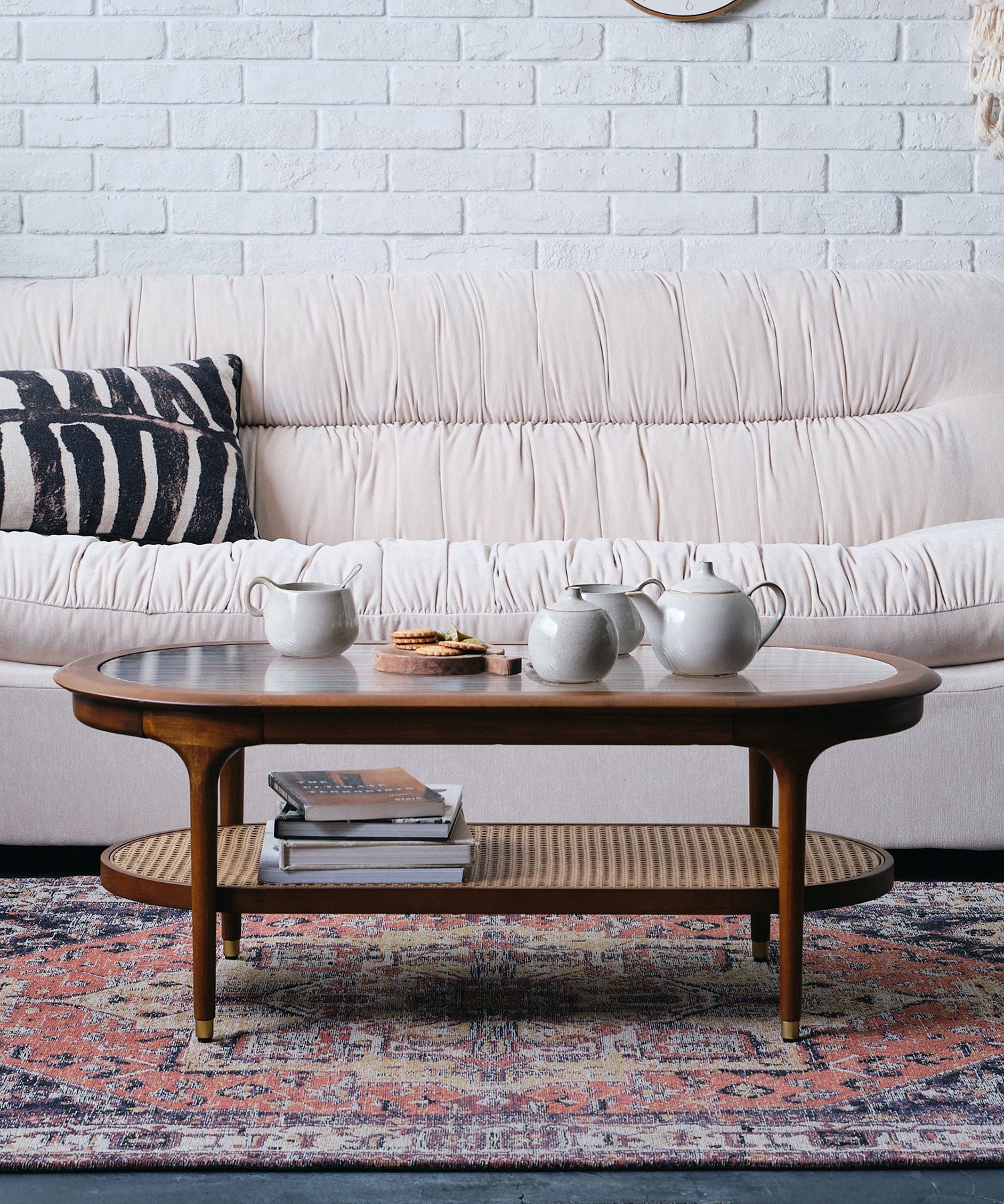 JULIE GLASS OVAL COFFEE TABLE