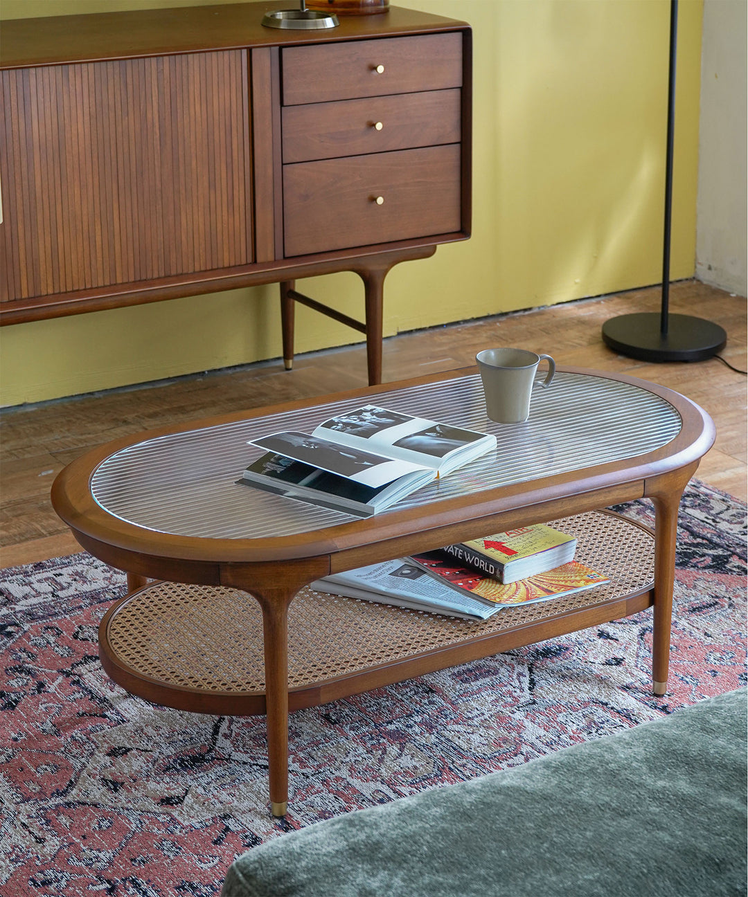 JULIE ラウンドコーヒーテーブル ダークブラウン - 北欧ヴィンテージの