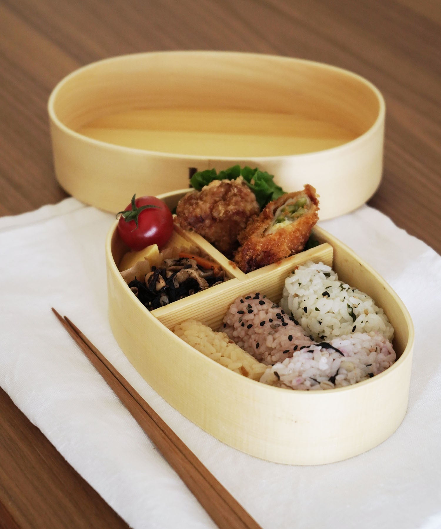 白木かぶせ一段弁当