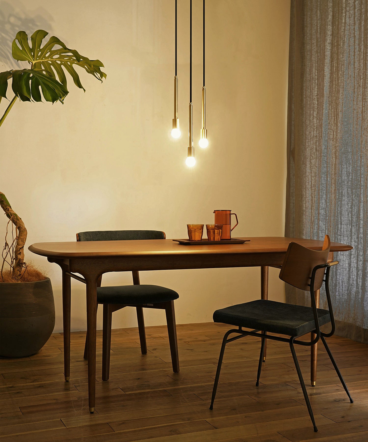 BRASS PILLAR 3 PENDANT LAMP