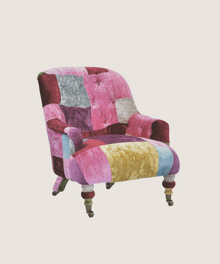 【HALO（ハロー）】ANNE CHAIR VELVET PATCHWORK BOHEM｜アンティーク風ソファ – TIMELESS COMFORT