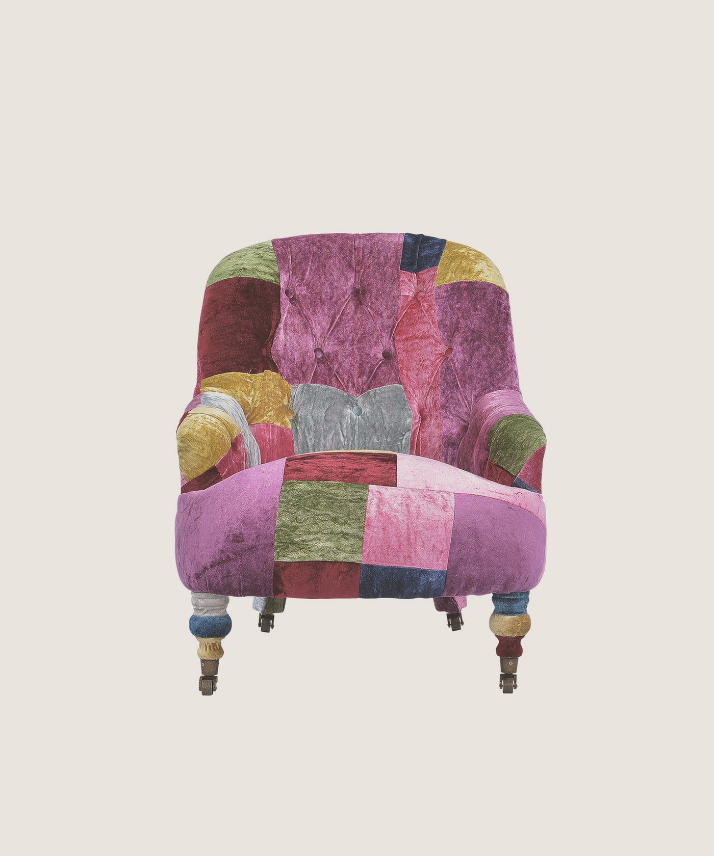 HALO（ハロ）】ANNE CHAIR VELVET PATCHWORK BOHEM｜アンティーク風