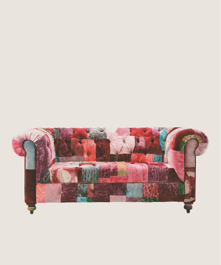 HALO（ハロー）BENSINGTON 2P SOFA VELVET PATCHWORK BOHEM｜アンティーク風パッチワークソファ –  TIMELESS COMFORT