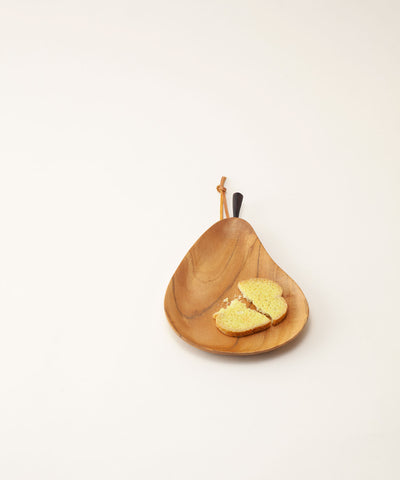 【Wood Collection（ウッドコレクション）】 チークフルーツ型プレート