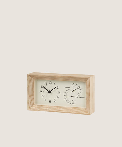 【Lemnos（レムノス）】 FRAME 置き時計・温湿度計付